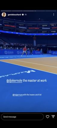 Eugenie Bouchard's Instagram story on Friday